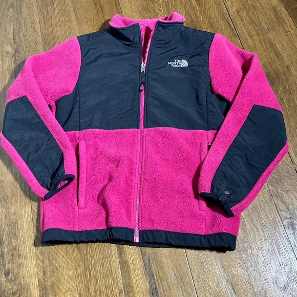 The North Face Other - The North Face Denali Fleece Full Zip Up Jacket Coat Pink/Black Girls Size 14/16